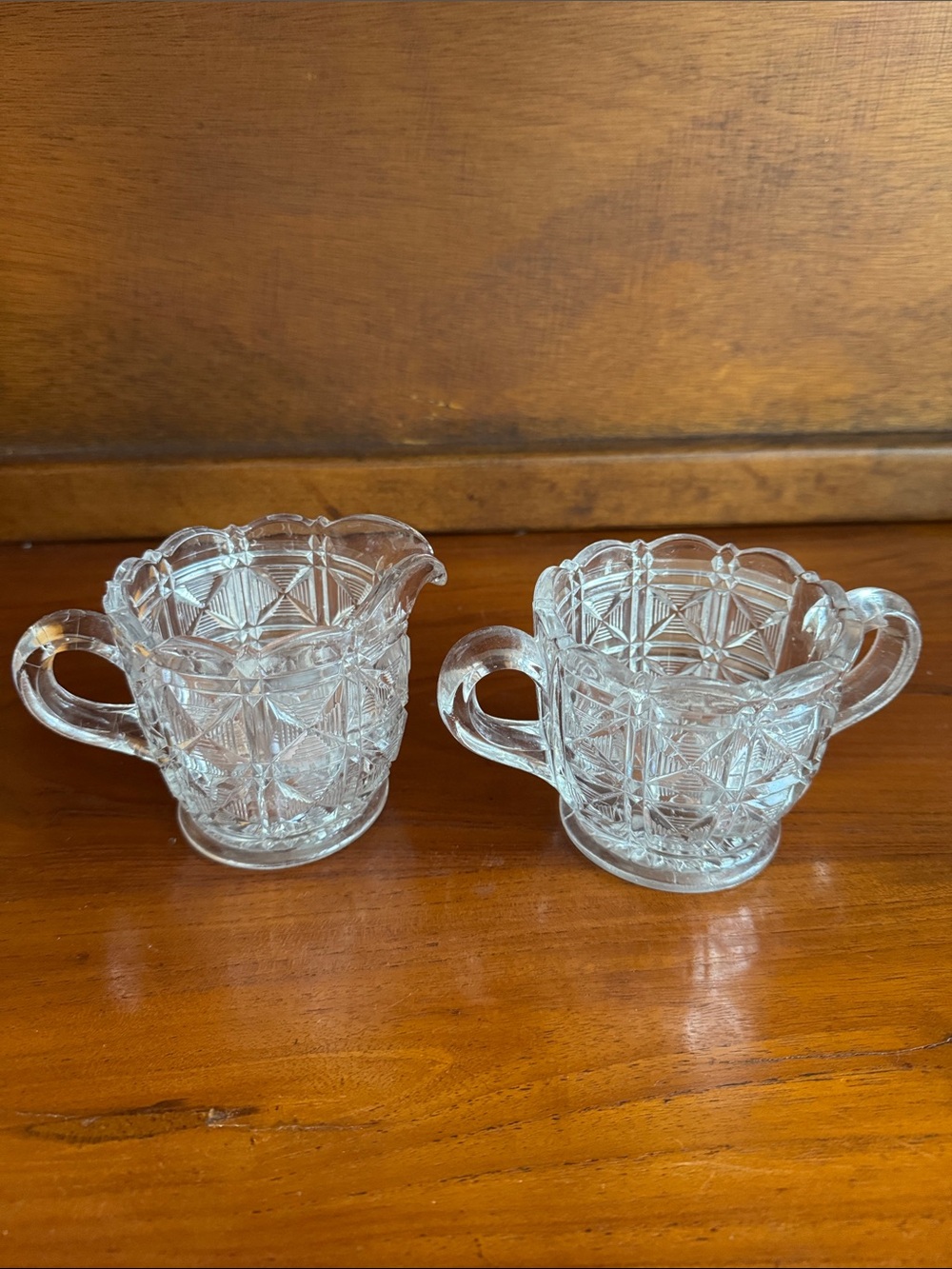 Antique Creamer & Sugar 1920's Roman Cross  Rare